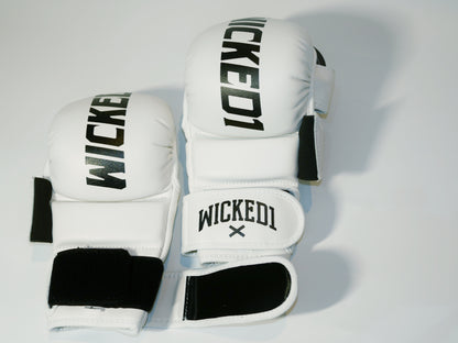 Wicked1 MMA Gloves (PU) White/Black