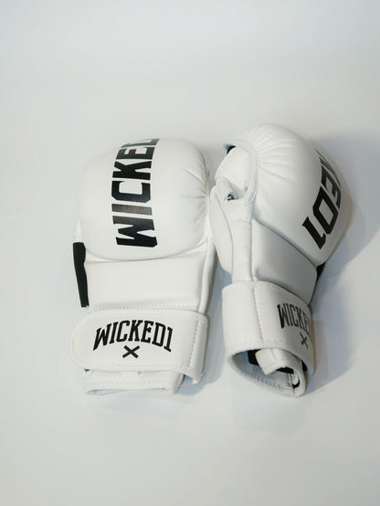 Wicked1 MMA Gloves (PU) White/Black